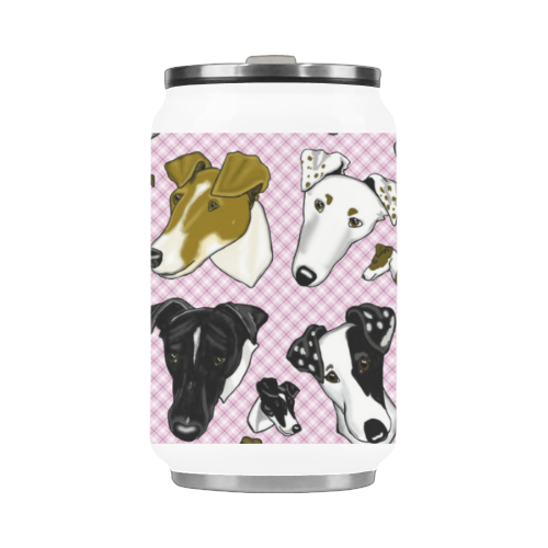 Smooth fox Terrier Plaid pink Stainless Steel Vacuum Mug (10.3OZ)