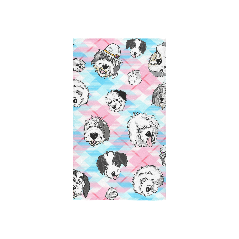 OES faces pink & blue Plaid - Copy Custom Towel 16"x28"