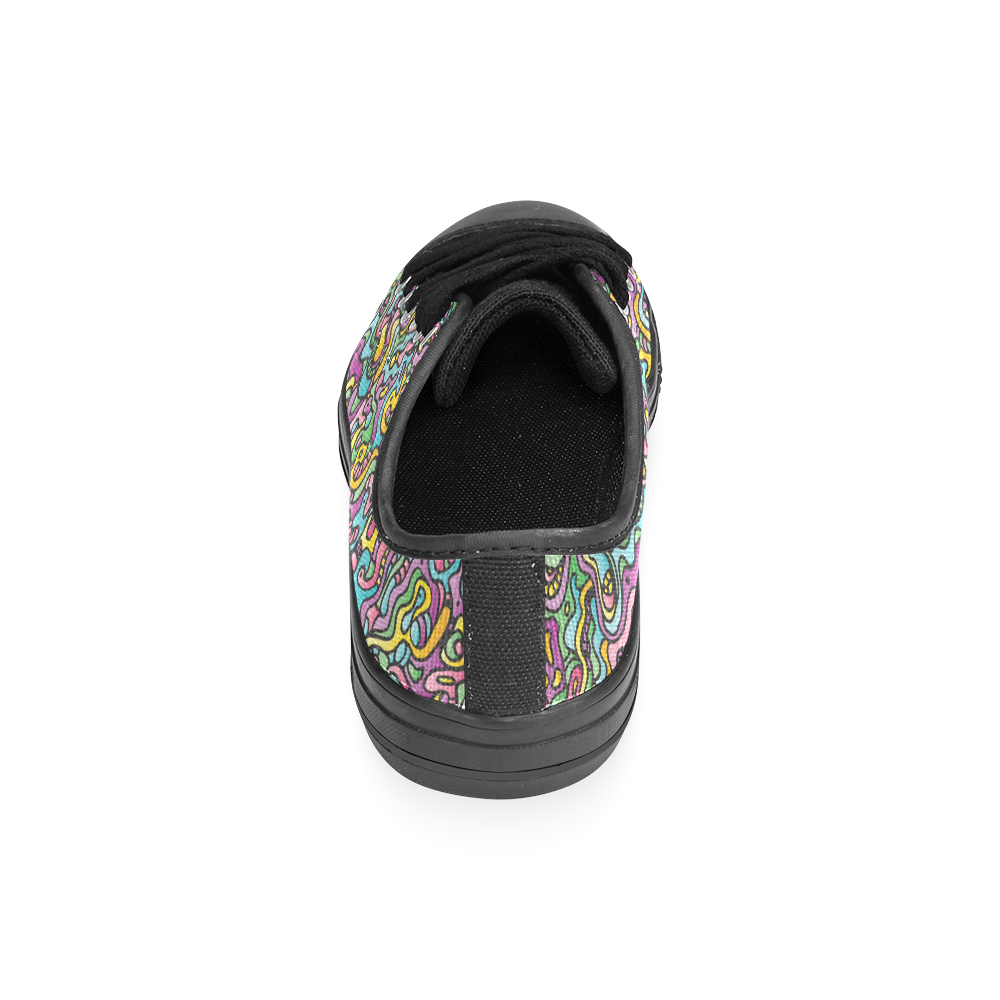 Colorful Tidal Pool, abstract animals, doodle Men's Classic Canvas Shoes (Model 018)