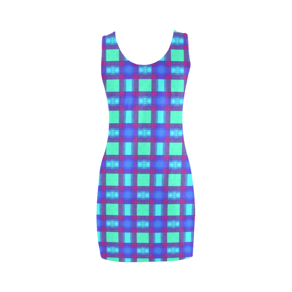 Bluish Plaid Medea Vest Dress (Model D06)