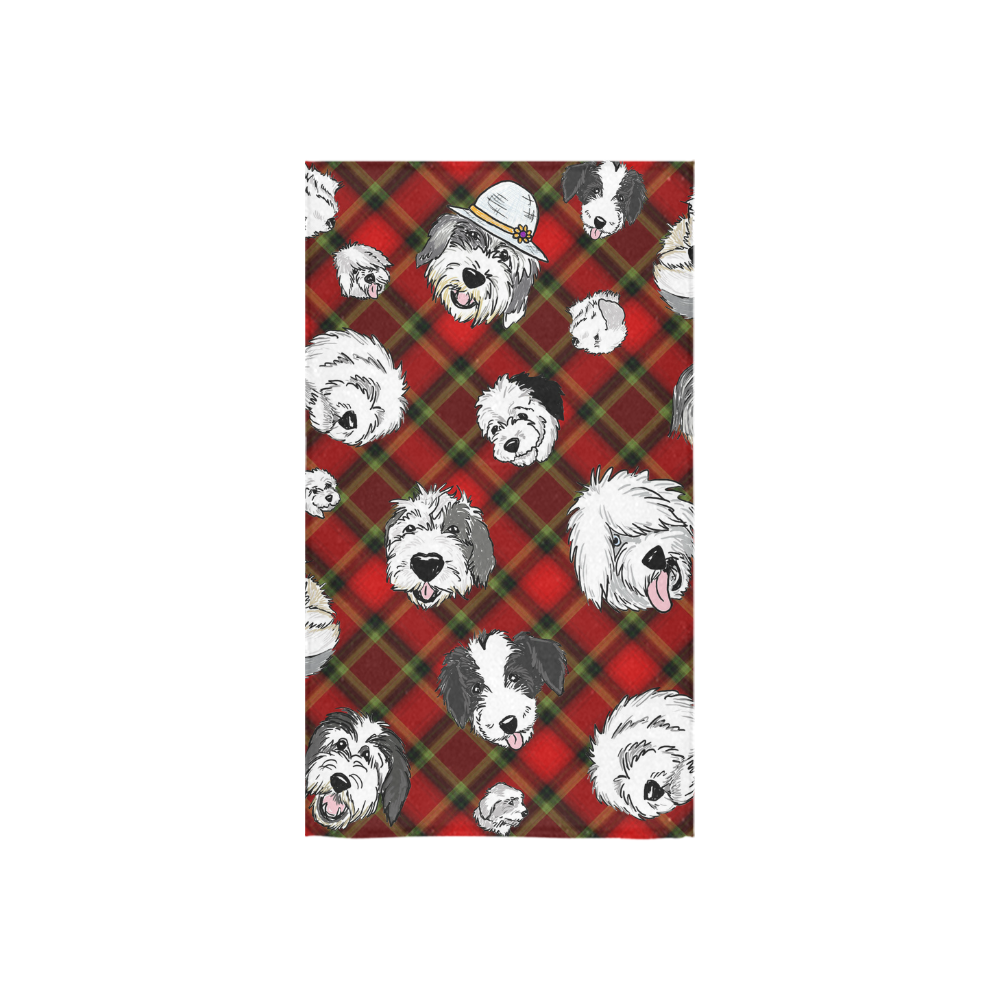 red plaid OES faces Custom Towel 16"x28"