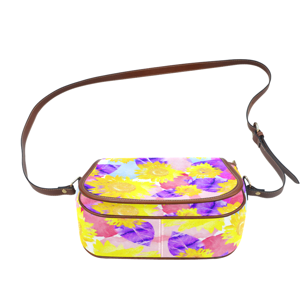 Sunflower Saddle Bag/Small (Model 1649) Full Customization