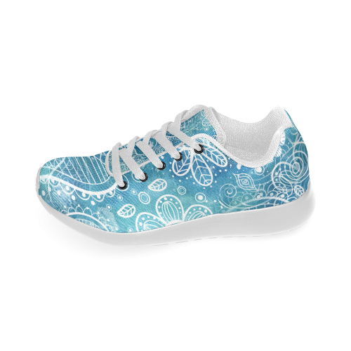 Blue Floral Doodle Dreams Women’s Running Shoes (Model 020)