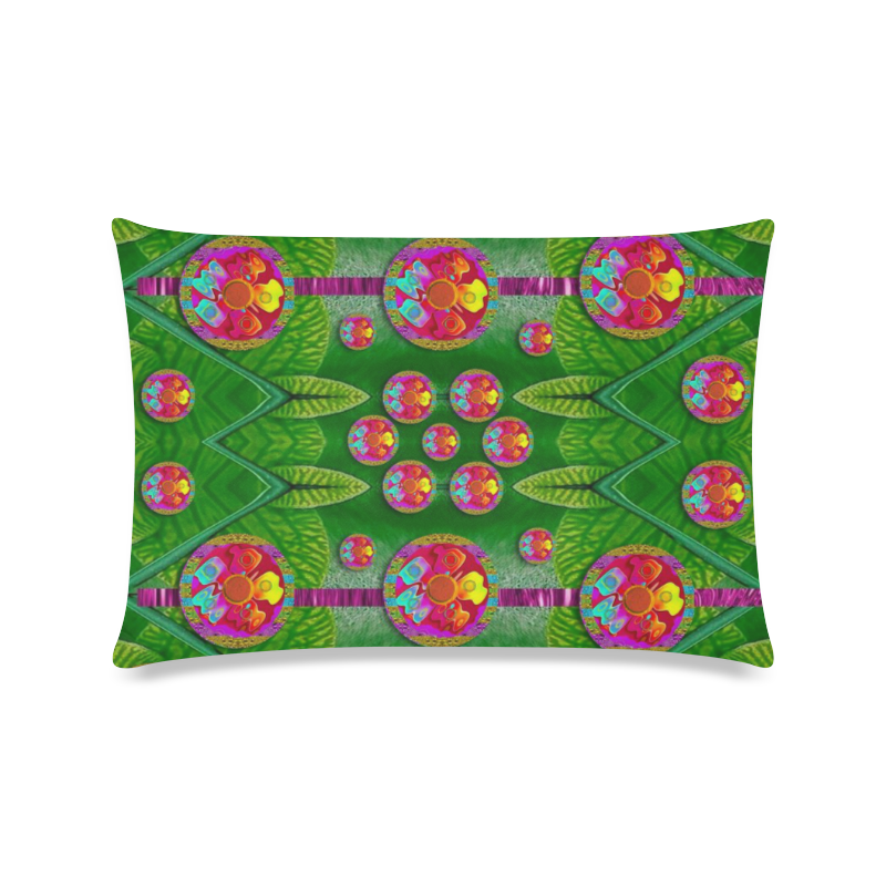 Orchid Forest Filled of big flowers and chevron Custom Zippered Pillow Case 16"x24"(Twin Sides)