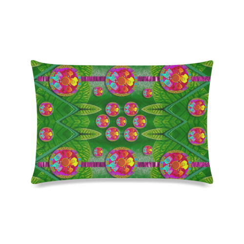 Orchid Forest Filled of big flowers and chevron Custom Zippered Pillow Case 16"x24"(Twin Sides)