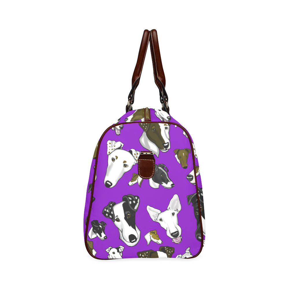Smooth Fox Terrier purple Waterproof Travel Bag/Large (Model 1639)