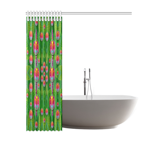 Orchid Forest Filled of big flowers and chevron Shower Curtain 60"x72"