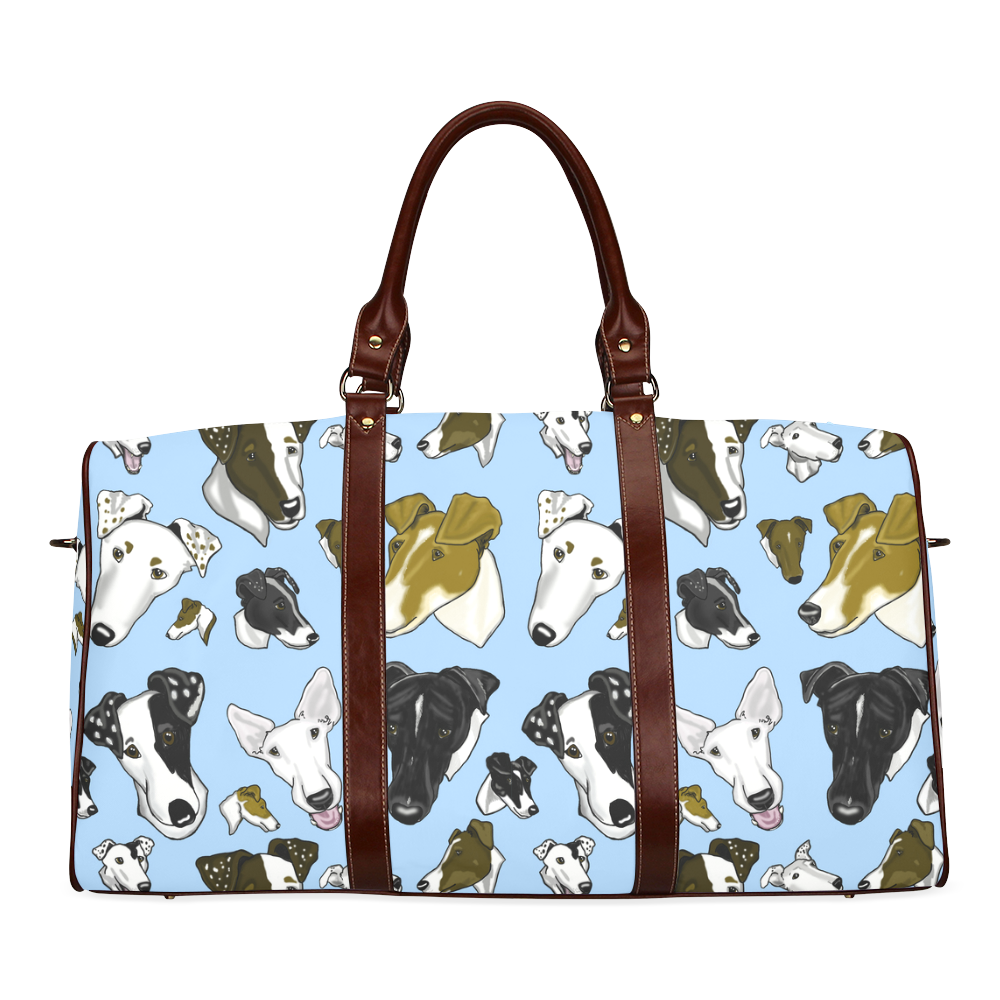 Smooth fox Terrier Lt Blue * Waterproof Travel Bag/Large (Model 1639)