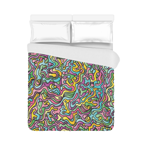 Colorful Tidal Pool, abstract animals, doodle Duvet Cover 86"x70" ( All-over-print)