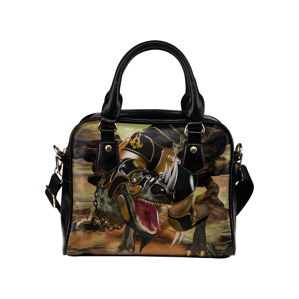 Awesome T-Rex with armor Shoulder Handbag (Model 1634)