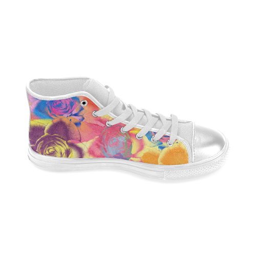 Roses Women's Classic High Top Canvas Shoes (Model 017)