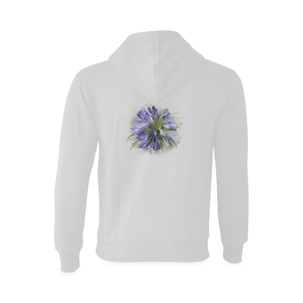 Purple Flower Oceanus Hoodie Sweatshirt (Model H03)
