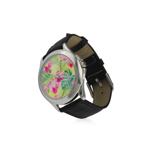 Tropical Dream Women's Classic Leather Strap Watch(Model 203)