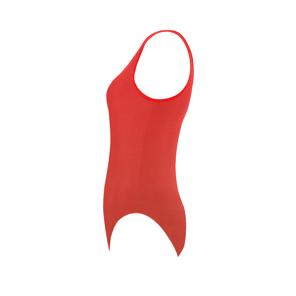 Red gradient VAS2 Vest One Piece Swimsuit (Model S04)