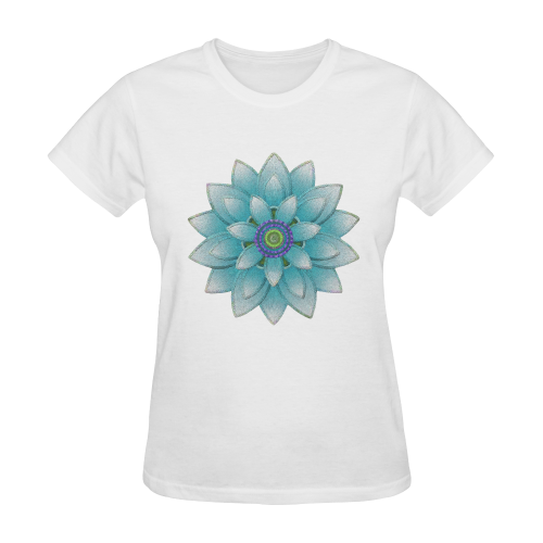 Turquoise Lotus Sunny Women's T-shirt (Model T05)