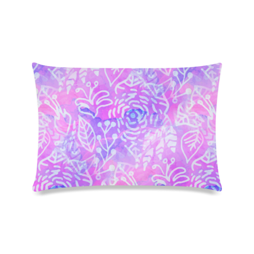 Lavender Floral Watercolor Custom Zippered Pillow Case 16"x24"(Twin Sides)