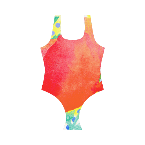 Poppy and Dots Vest One Piece Swimsuit (Model S04)