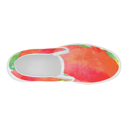 Poppy and Dots Women's Slip-on Canvas Shoes (Model 019)