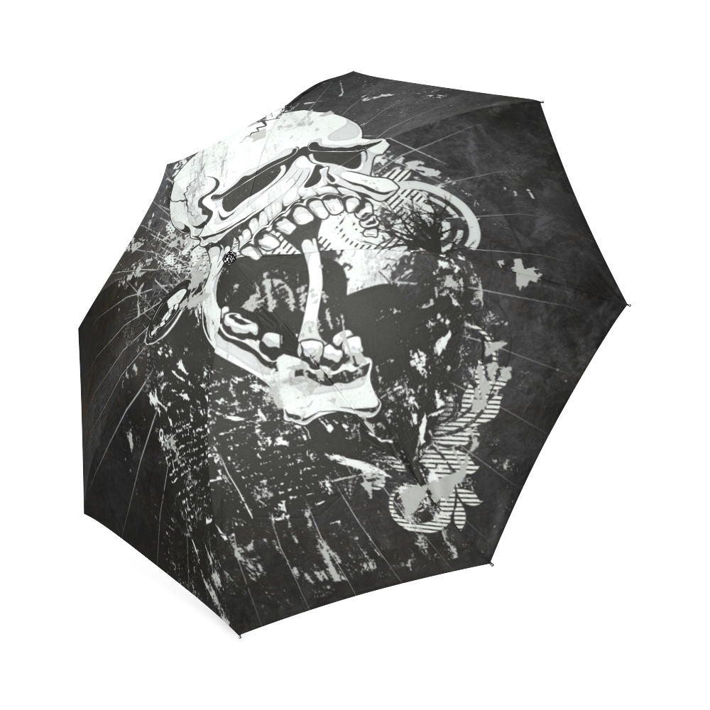 Dark Gothic Skull Foldable Umbrella (Model U01)