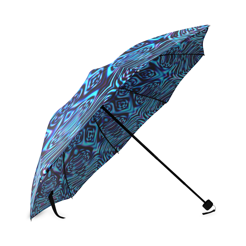 Blue Abstract Sunflower Foldable Umbrella (Model U01)