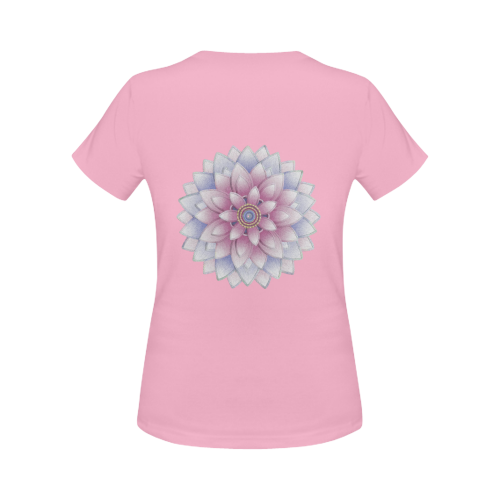 ornament pink, blue Women's Classic T-Shirt (Model T17）