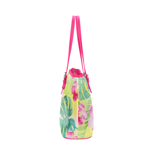 Tropical Dream Leather Tote Bag/Large (Model 1651)