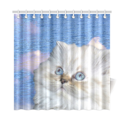 Cat and Water Shower Curtain 72"x72"