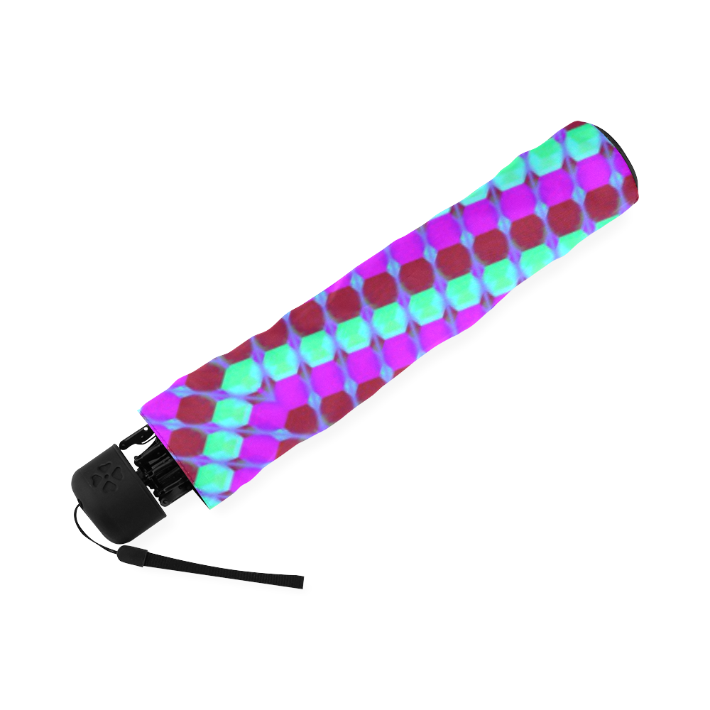 Neon Colors Geometric Foldable Umbrella (Model U01)