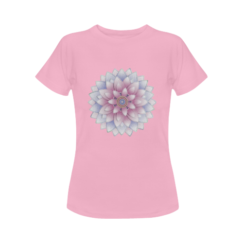 ornament pink, blue Women's Classic T-Shirt (Model T17）