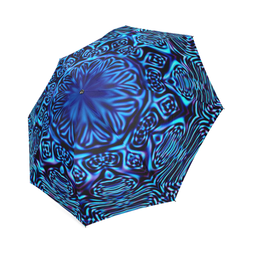 Blue Abstract Sunflower Foldable Umbrella (Model U01)