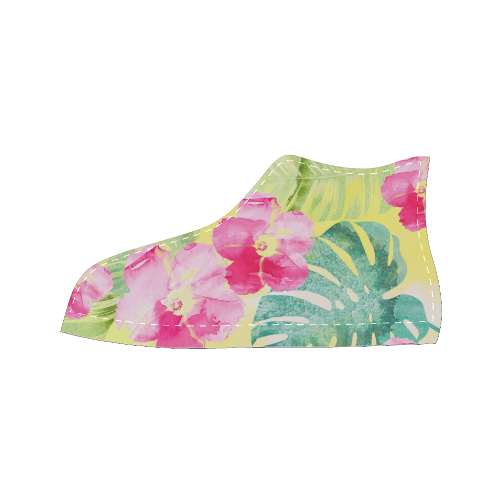 Tropical Dream Women's Classic High Top Canvas Shoes (Model 017)