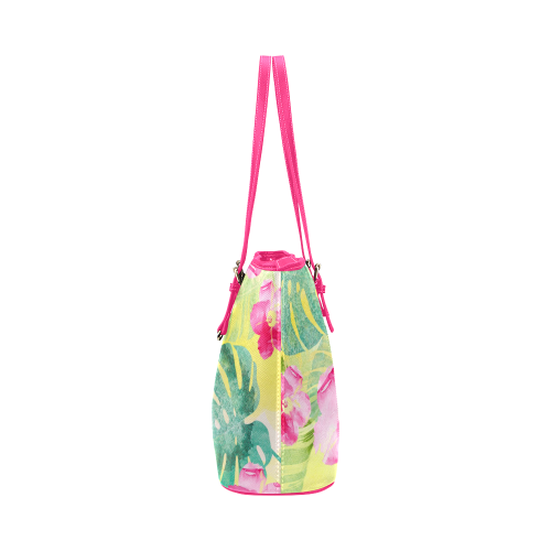Tropical Dream Leather Tote Bag/Large (Model 1651)