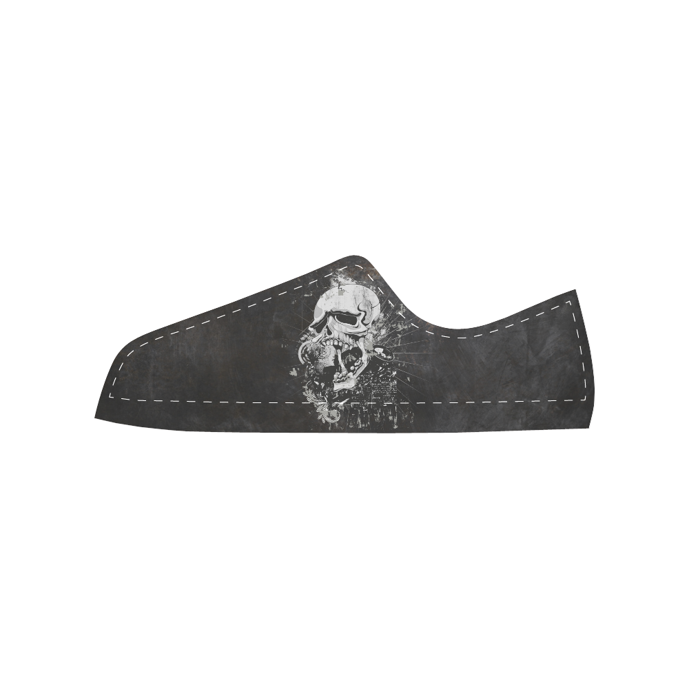 Dark Gothic Skull Women's Classic Canvas Shoes (Model 018)