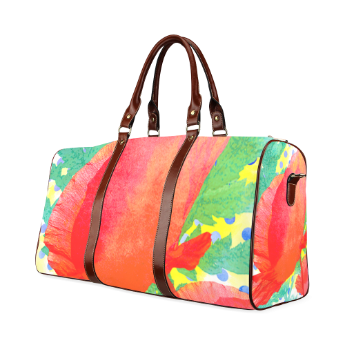 Poppy and Dots Waterproof Travel Bag/Small (Model 1639)