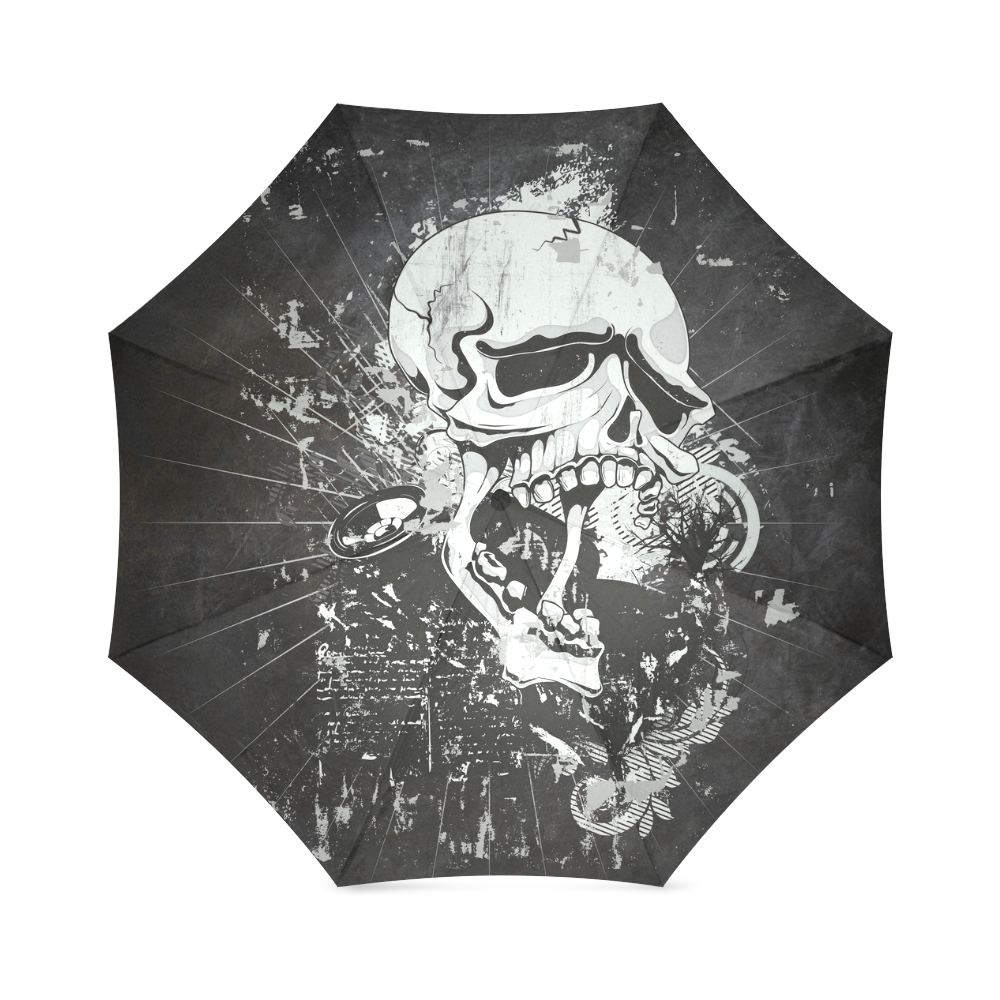 Dark Gothic Skull Foldable Umbrella (Model U01)