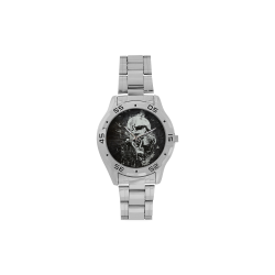 Dark Gothic Skull Men's Stainless Steel Analog Watch(Model 108)
