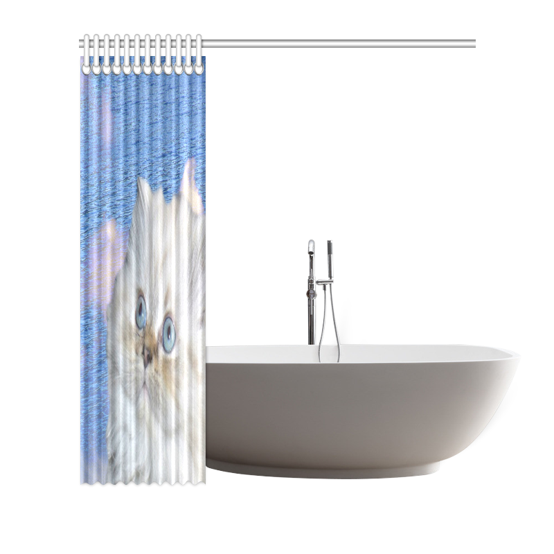 Cat and Water Shower Curtain 72"x72"