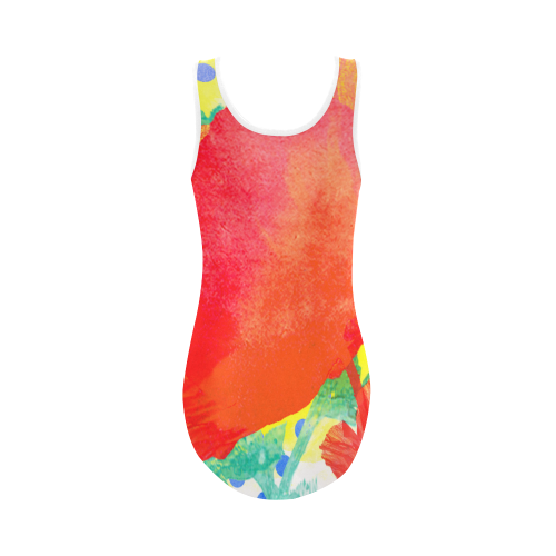 Poppy and Dots Vest One Piece Swimsuit (Model S04)