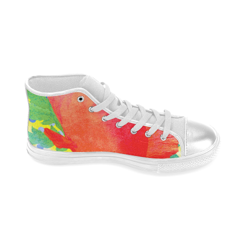 Poppy and Dots Women's Classic High Top Canvas Shoes (Model 017)