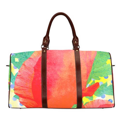 Poppy and Dots Waterproof Travel Bag/Small (Model 1639)