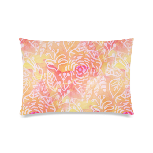 Sunny Floral Watercolor Custom Zippered Pillow Case 16"x24"(Twin Sides)