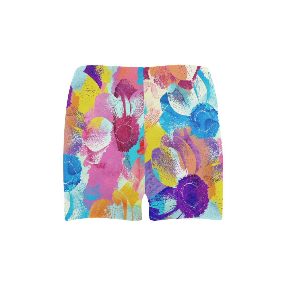 Anemones Flower Briseis Skinny Shorts (Model L04)