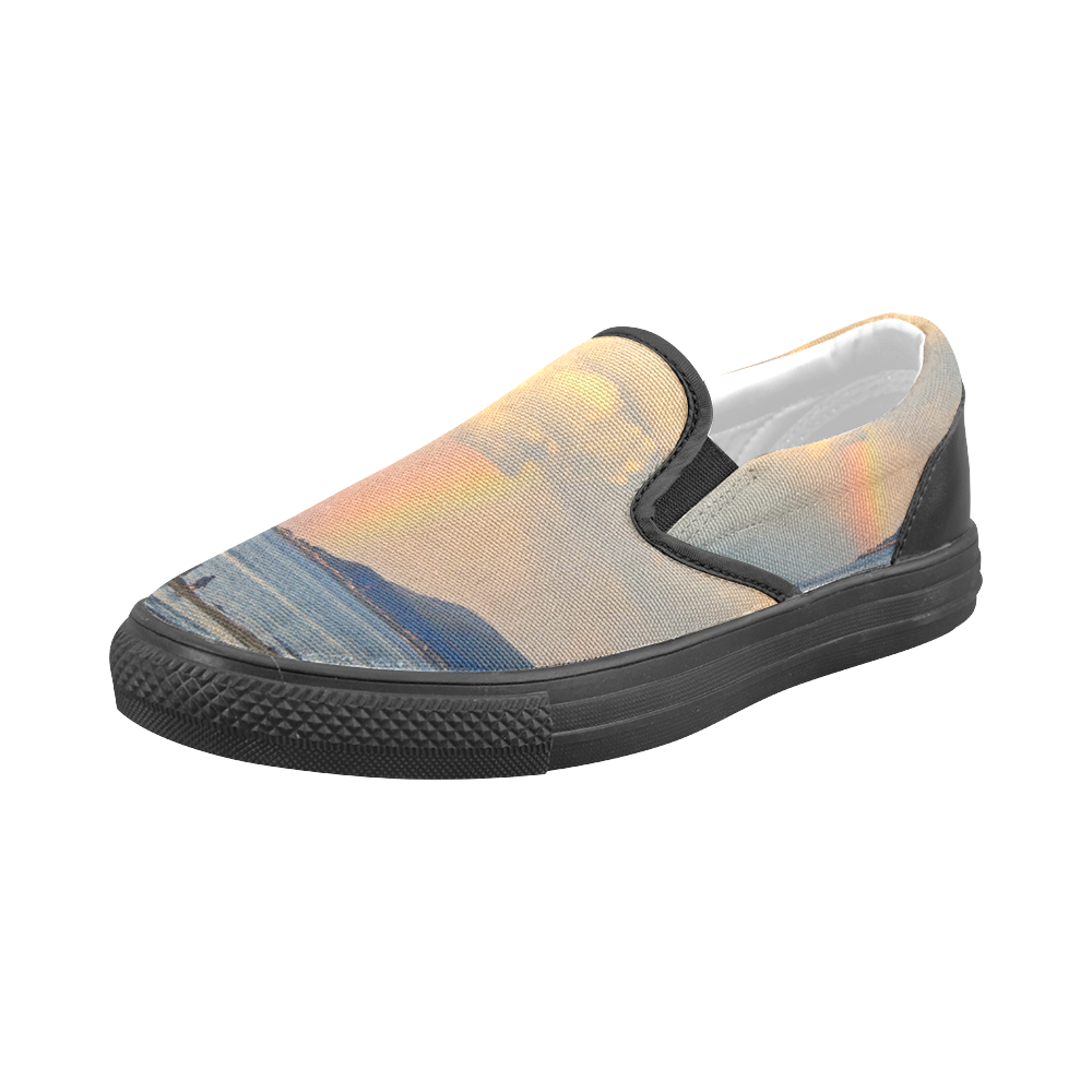 Rainbow Walk Men's Slip-on Canvas Shoes (Model 019)