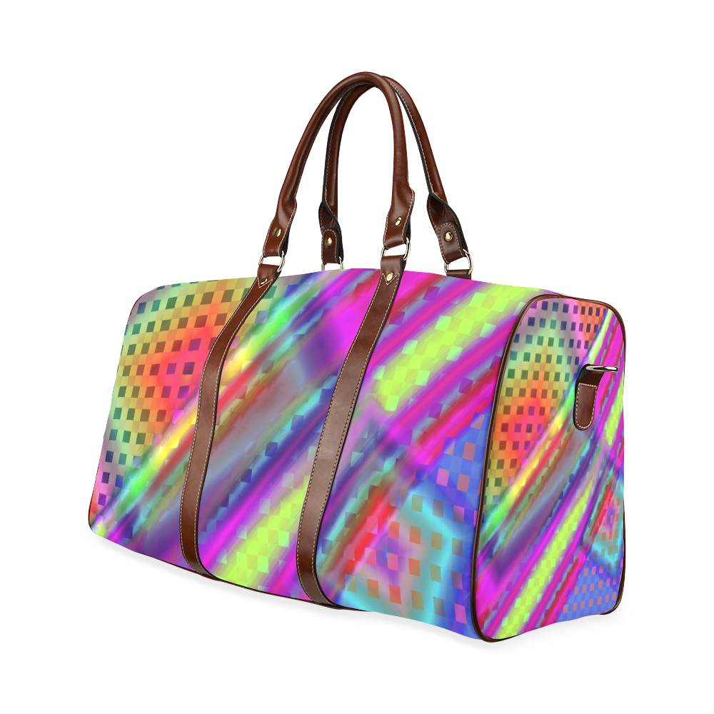 Plaid Design 3D Colours Waterproof Travel Bag/Small (Model 1639)
