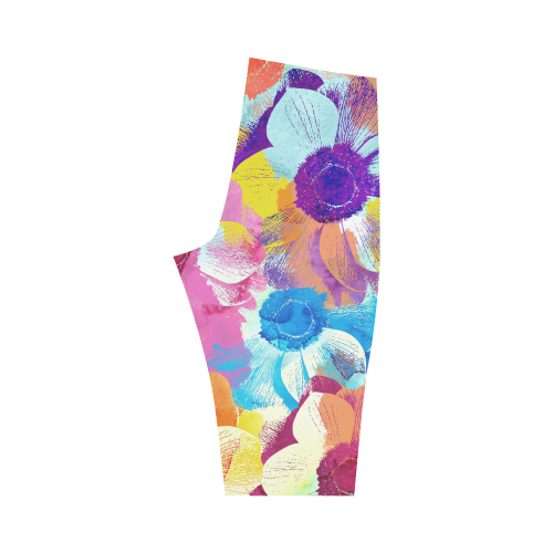 Anemones Flower Hestia Cropped Leggings (Model L03)