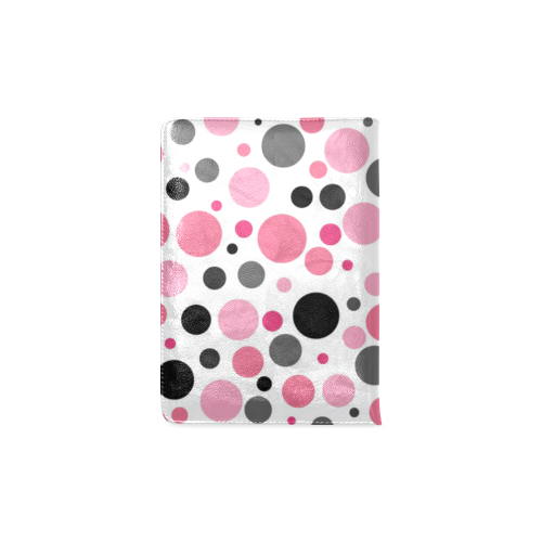 pink gray and black polka dot Custom NoteBook A5