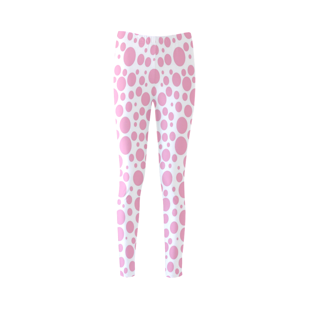 pink polka dot Cassandra Women's Leggings (Model L01)