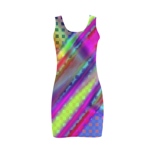 Plaid Design 3D Colours Medea Vest Dress (Model D06)
