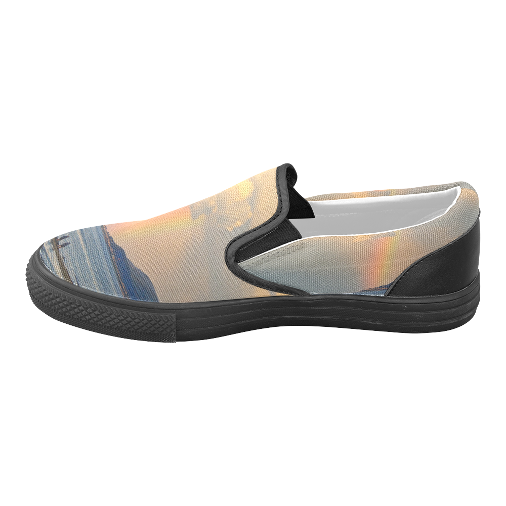 Rainbow Walk Men's Unusual Slip-on Canvas Shoes (Model 019)