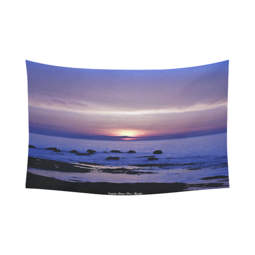 Blue and Purple Sunset Cotton Linen Wall Tapestry 90"x 60"